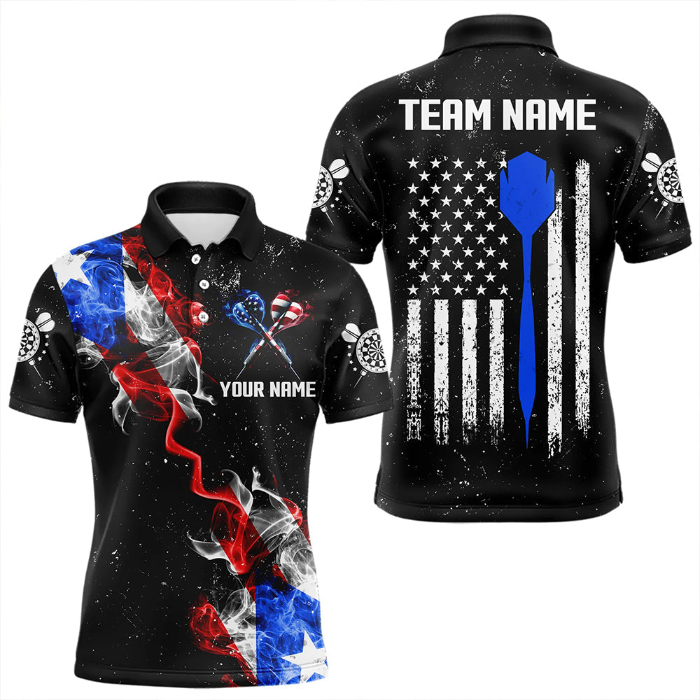 Customized Grunge US Flag Smoke Darts and Quarter-Zip, Patriotic Darts