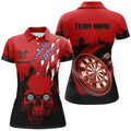 Black Red Dart Skull US Flag Men Quarter-Zip Custom Patriotic Darts Team