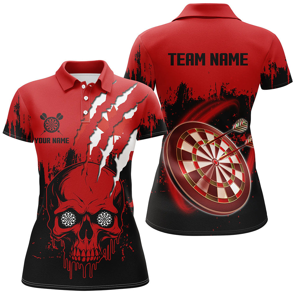 Black Red Dart Skull Canada Flag Men Quarter-Zip Custom Patriotic Dart Team