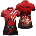 Black Red Dart Skull Canada Flag Men Quarter-Zip Custom Patriotic Dart Team