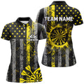 Custom Yellow Grunge US Flag Patriotic Darts, Retro Darts Board Darts Team