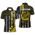 Custom Yellow Grunge US Flag Patriotic Darts, Retro Darts Board Darts Team