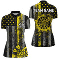 Custom Yellow Grunge US Flag Patriotic Darts, Retro Darts Board Darts Team