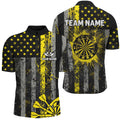 Custom Yellow Grunge US Flag Patriotic Darts, Retro Darts Board Darts Team