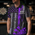 Custom Purple Grunge US Flag Patriotic Darts, Retro Darts Board Darts Team
