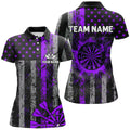 Custom Purple Grunge US Flag Patriotic Darts, Retro Darts Board Darts Team