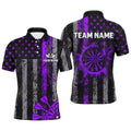 Custom Purple Grunge US Flag Patriotic Darts, Retro Darts Board Darts Team