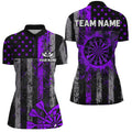 Custom Purple Grunge US Flag Patriotic Darts, Retro Darts Board Darts Team