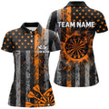 Custom Orange Grunge US Flag Patriotic Darts, Retro Darts Board Darts Team