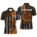 Custom Orange Grunge US Flag Patriotic Darts, Retro Darts Board Darts Team