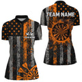 Custom Orange Grunge US Flag Patriotic Darts, Retro Darts Board Darts Team