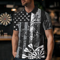 Custom Black Grunge US Flag Patriotic Darts, Retro Darts Board Darts Team