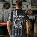 Custom Black Grunge US Flag Patriotic Darts, Retro Darts Board Darts Team