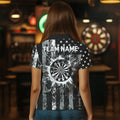 Custom Black Grunge US Flag Patriotic Darts, Retro Darts Board Darts Team