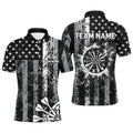 Custom Black Grunge US Flag Patriotic Darts, Retro Darts Board Darts Team