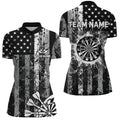 Custom Black Grunge US Flag Patriotic Darts, Retro Darts Board Darts Team