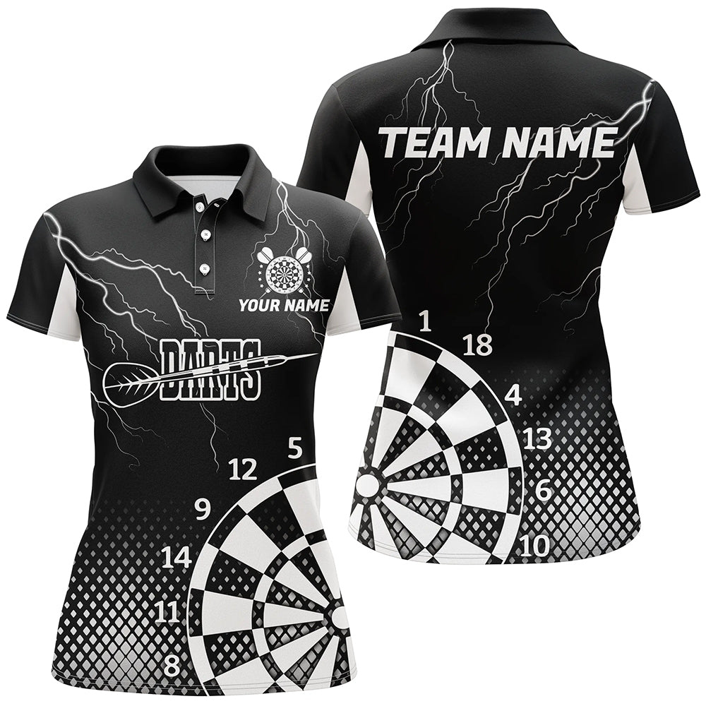 Personalized Black White Lightning Darts Best Custom Cool Darts Team