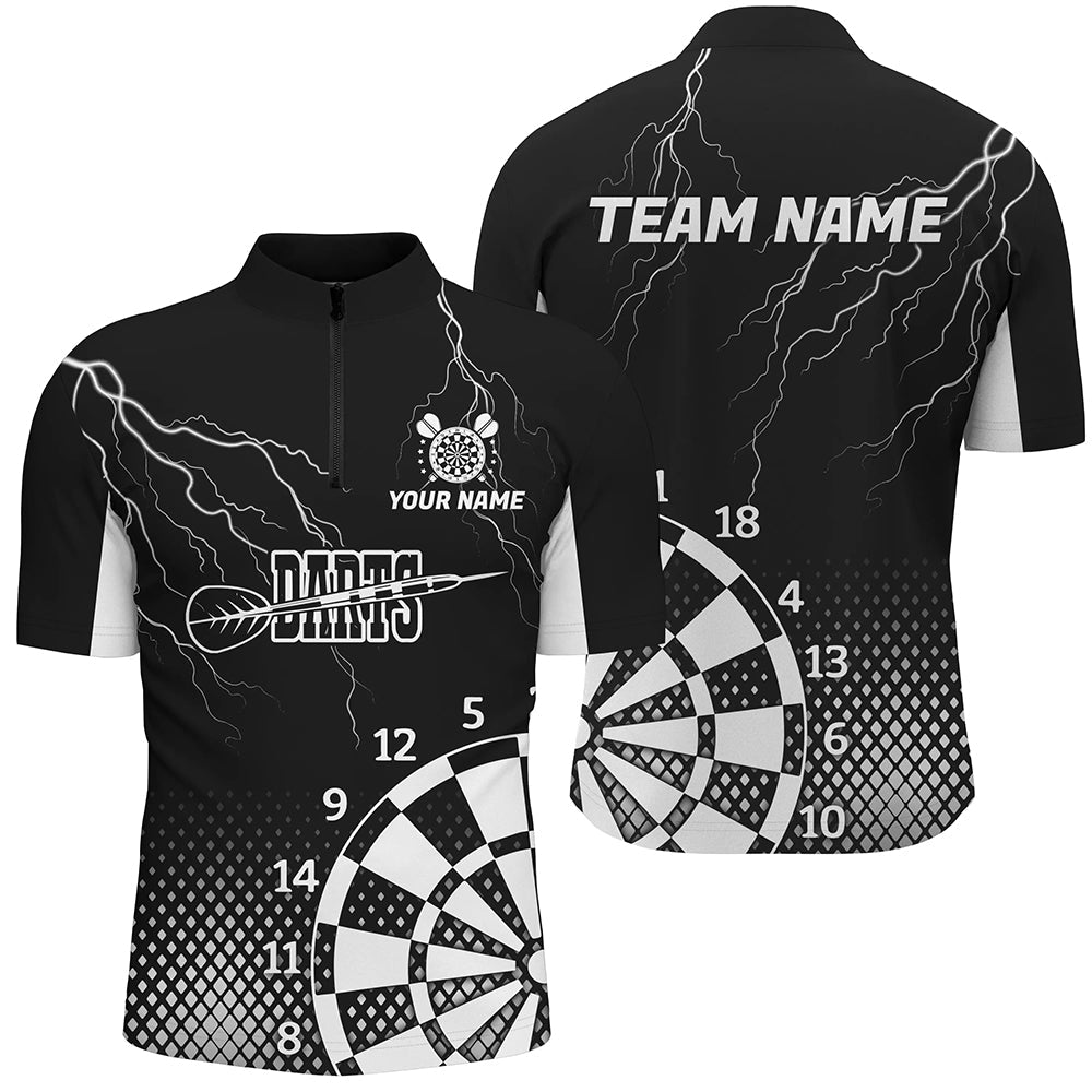 Personalized Black White Lightning Darts Best Custom Cool Darts Team