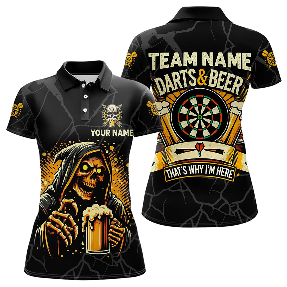 Darts And Beer That's Why I'm Here Custom Death Skeleton Men Darts, Drinking Dart