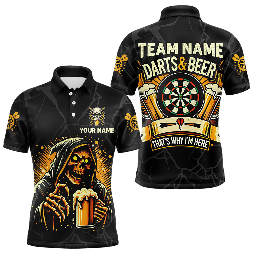 Darts And Beer That's Why I'm Here Custom Death Skeleton Men Darts, Drinking Dart