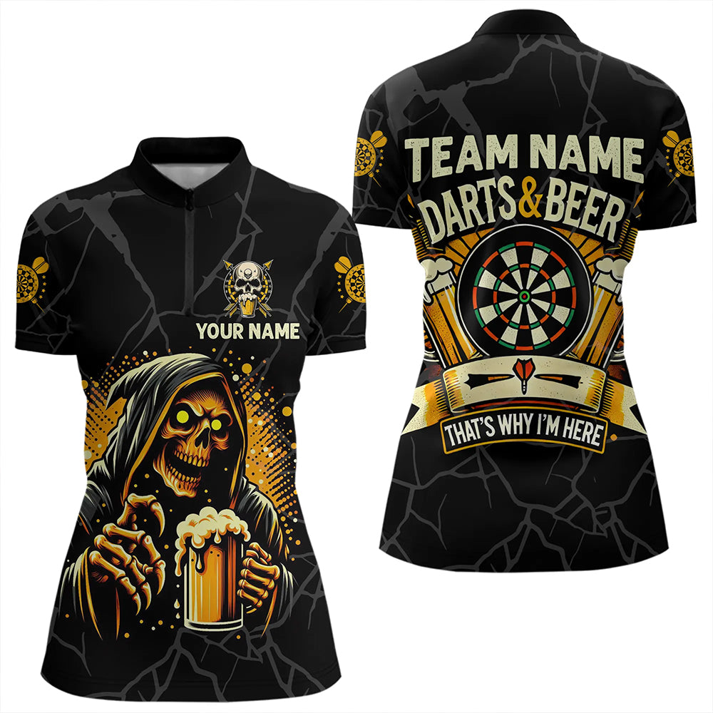 Darts And Beer That's Why I'm Here Custom Death Skeleton Men Darts, Drinking Dart