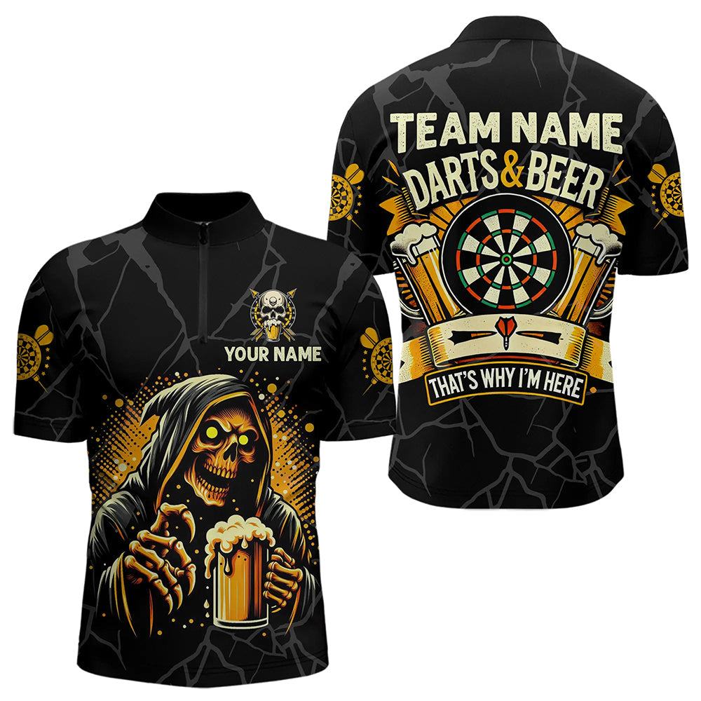 Darts And Beer That's Why I'm Here Custom Death Skeleton Men Darts, Drinking Dart