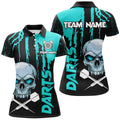 Turquoise Grunge Custom Skull Dart, Scary Darts, Darts League Team