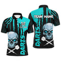 Turquoise Grunge Custom Skull Dart, Scary Darts, Darts League Team