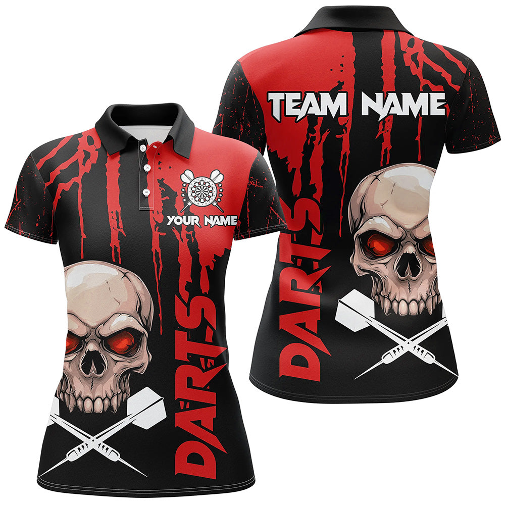 Red Grunge Custom Skull Dart, Scary Darts, Darts League Team