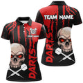Red Grunge Custom Skull Dart, Scary Darts, Darts League Team