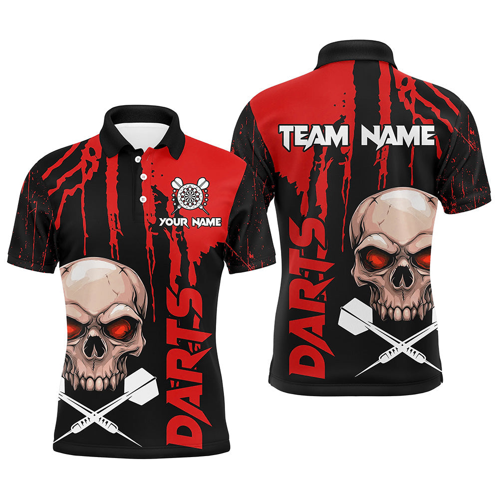 Red Grunge Custom Skull Dart, Scary Darts, Darts League Team