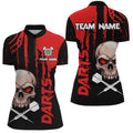 Red Grunge Custom Skull Dart, Scary Darts, Darts League Team