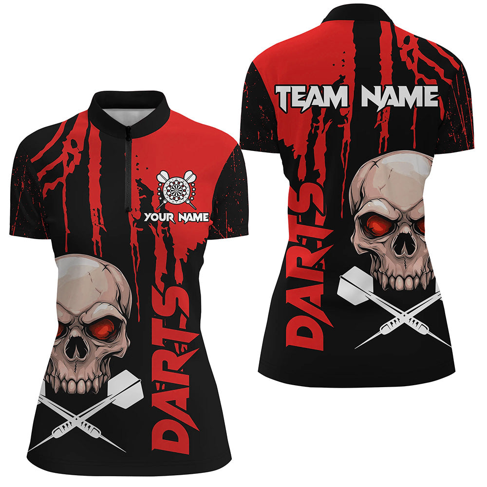 Red Grunge Custom Skull Dart, Scary Darts, Darts League Team