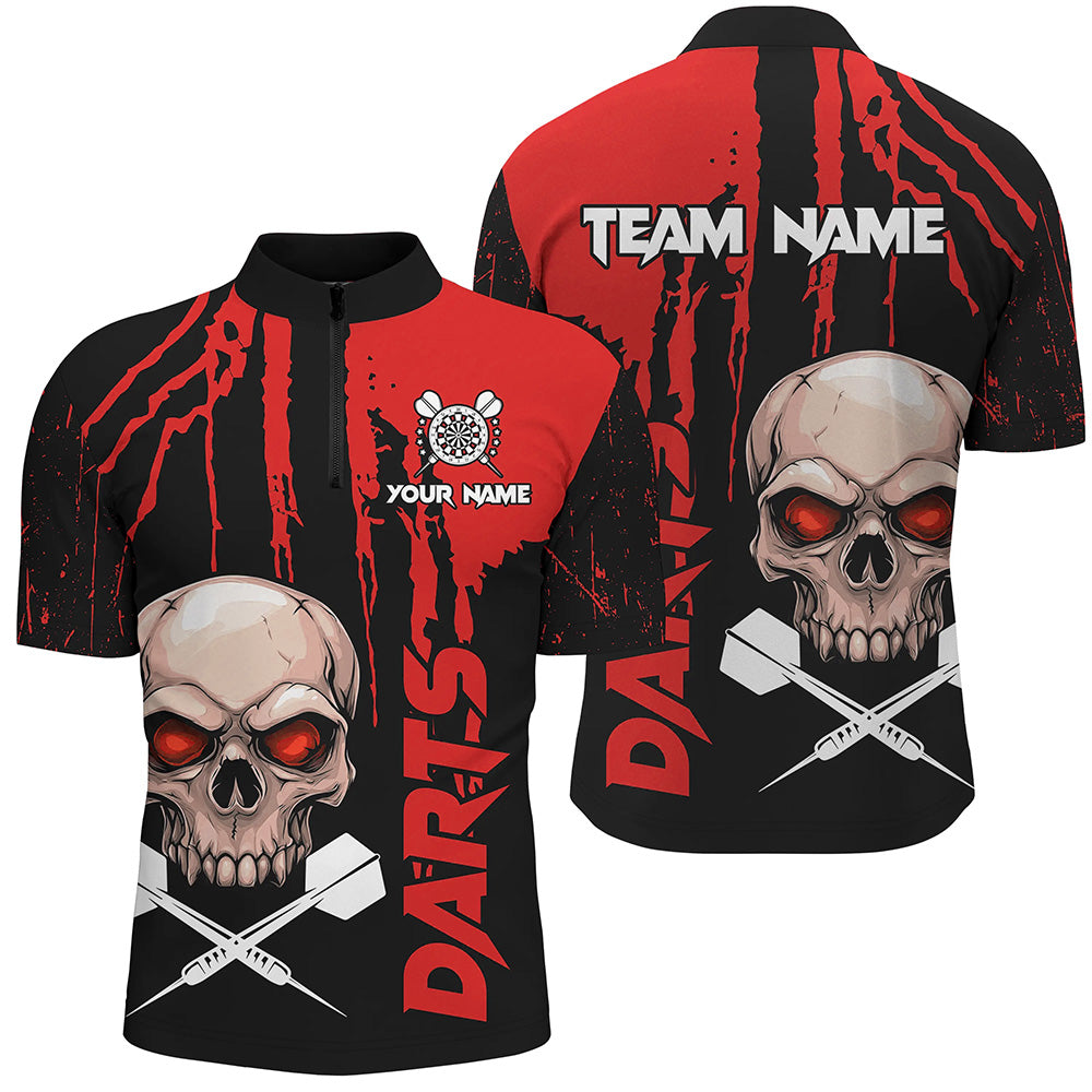 Red Grunge Custom Skull Dart, Scary Darts, Darts League Team