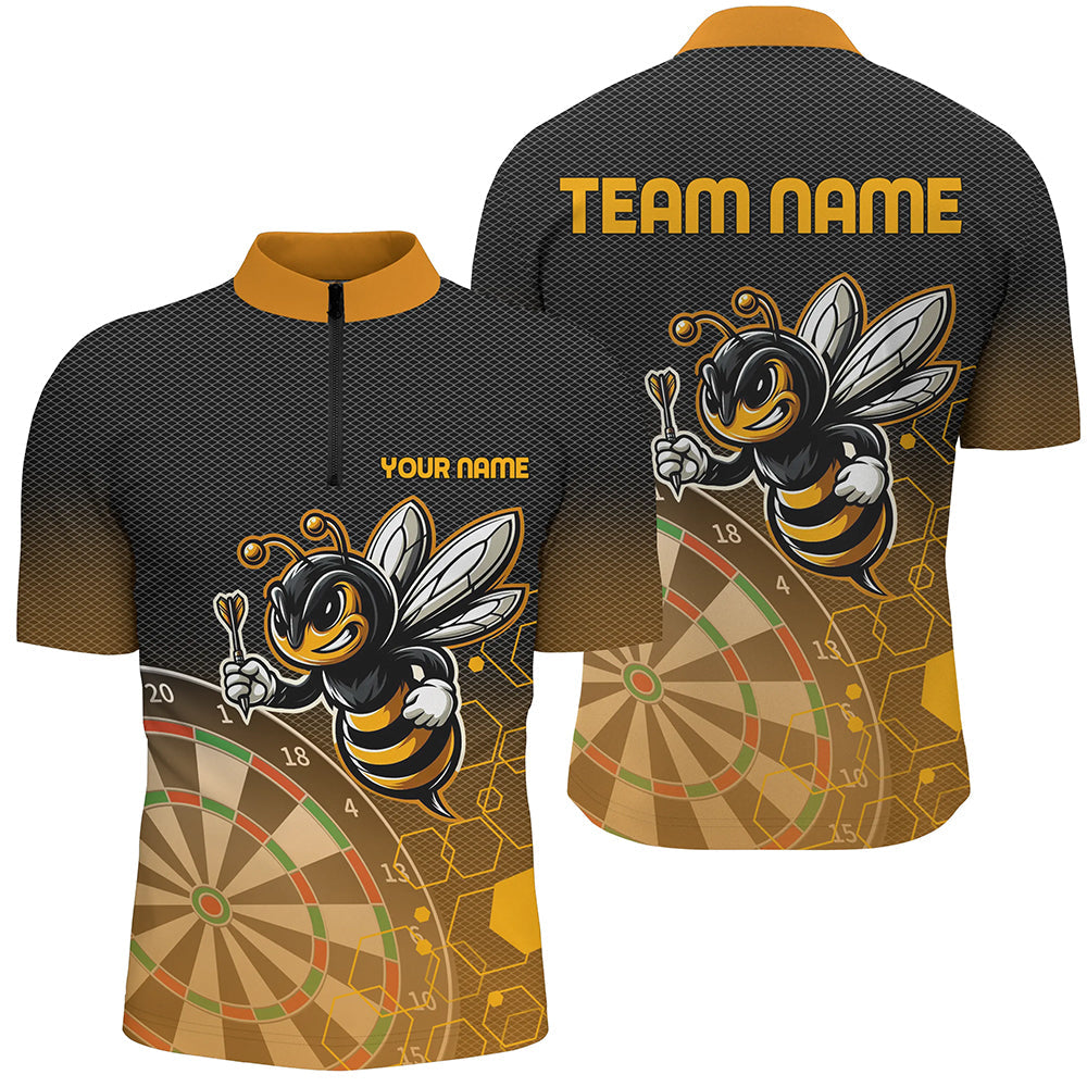 Personalized Darts Board Funny Bee 3D Printed Men and Quarte-Zip, Unique Darts Attire