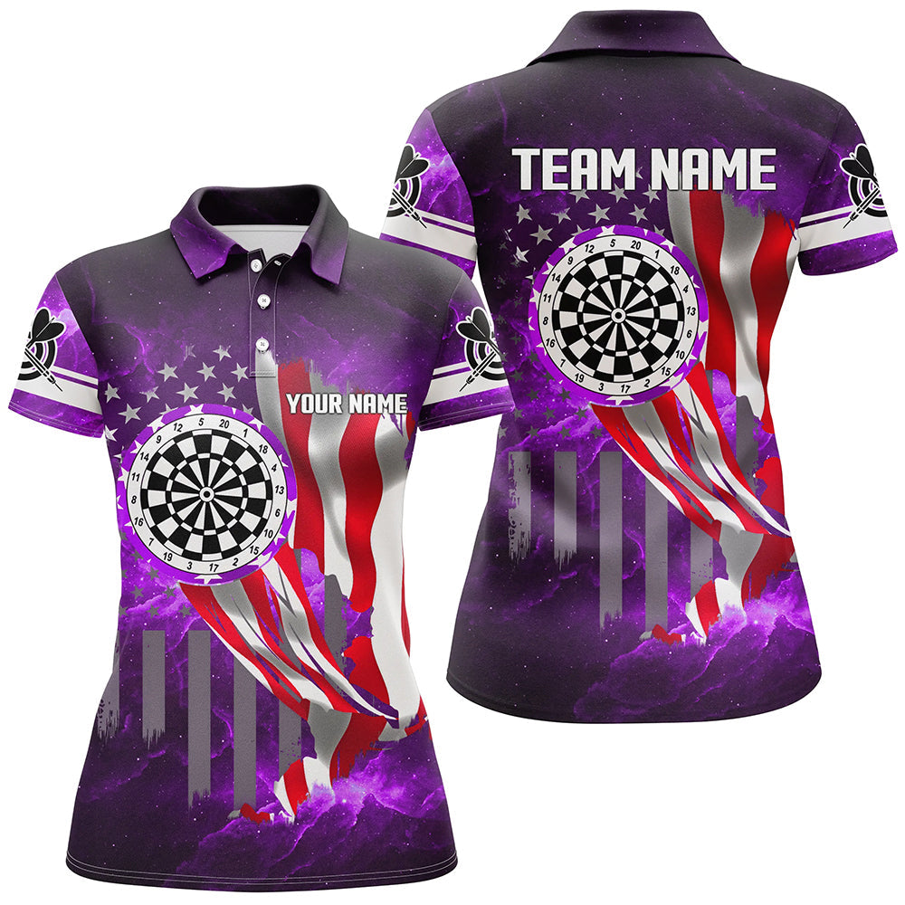 US Flag Dartboard Purple Galaxy Men and Quarter-Zip Custom Patriotic Darts League
