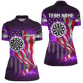 US Flag Dartboard Purple Galaxy Men and Quarter-Zip Custom Patriotic Darts League