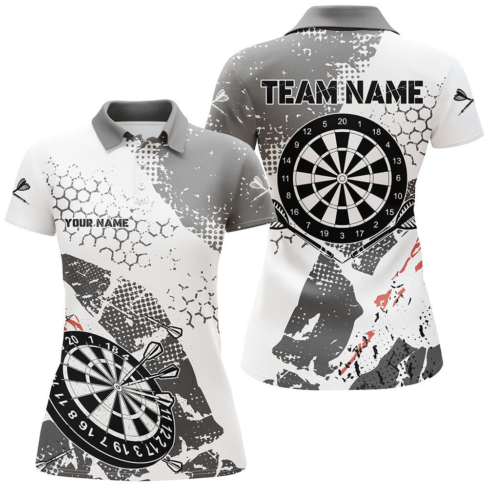 Retro Grey White Pattern Custom Darts and Quarter-Zip, Grunge Darts Team