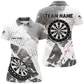 Retro Grey White Pattern Custom Darts and Quarter-Zip, Grunge Darts Team