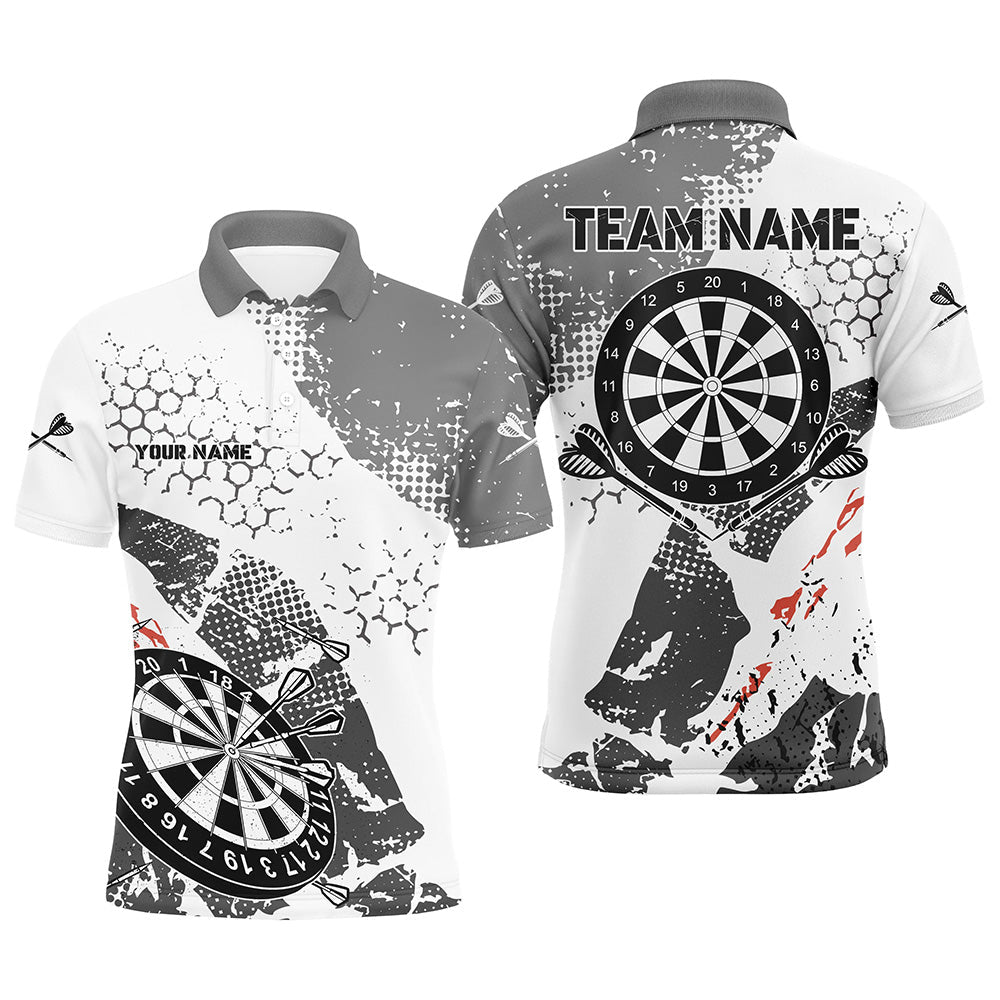 Retro Grey White Pattern Custom Darts and Quarter-Zip, Grunge Darts Team