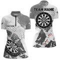 Retro Grey White Pattern Custom Darts and Quarter-Zip, Grunge Darts Team