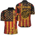 Custom Autumn Grunge Us Flag Patriotic Dart, Thanksgiving Retro Darts Team