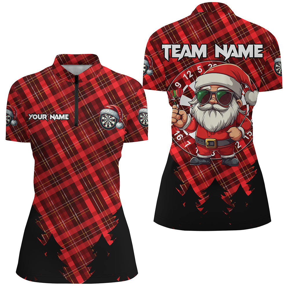 Funny Christmas Santa Custom Red Plaid Pattern Dart, Christmas Darts Outfit
