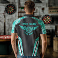 Turquoise Camo Dartboard Pulse Heartbeat Custom Men Dart, Funny Wings Cool Dart Team