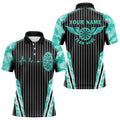 Turquoise Camo Dartboard Pulse Heartbeat Custom Men Dart, Funny Wings Cool Dart Team