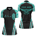 Turquoise Camo Dartboard Pulse Heartbeat Custom Men Dart, Funny Wings Cool Dart Team