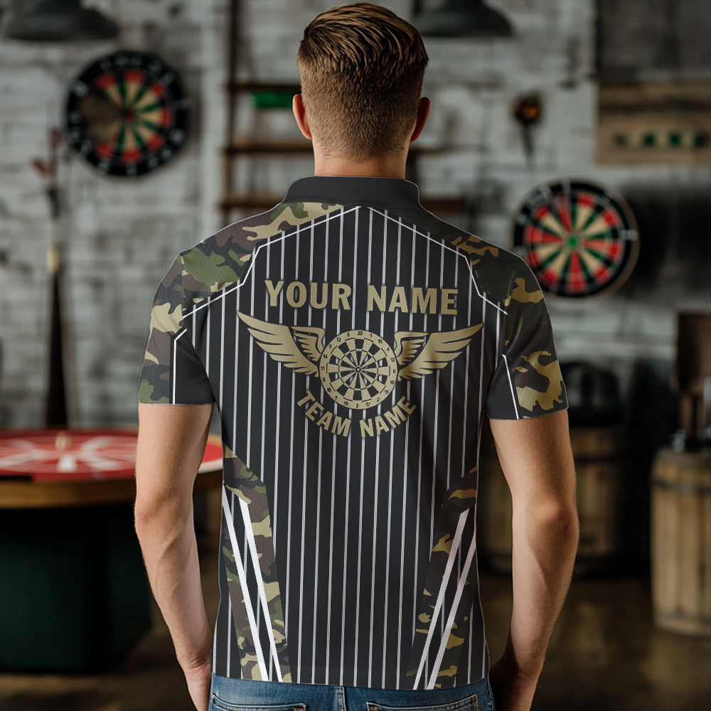 Green Camo Dartboard Pulse Heartbeat Custom Men Dart, Funny Wings Cool Dart Team