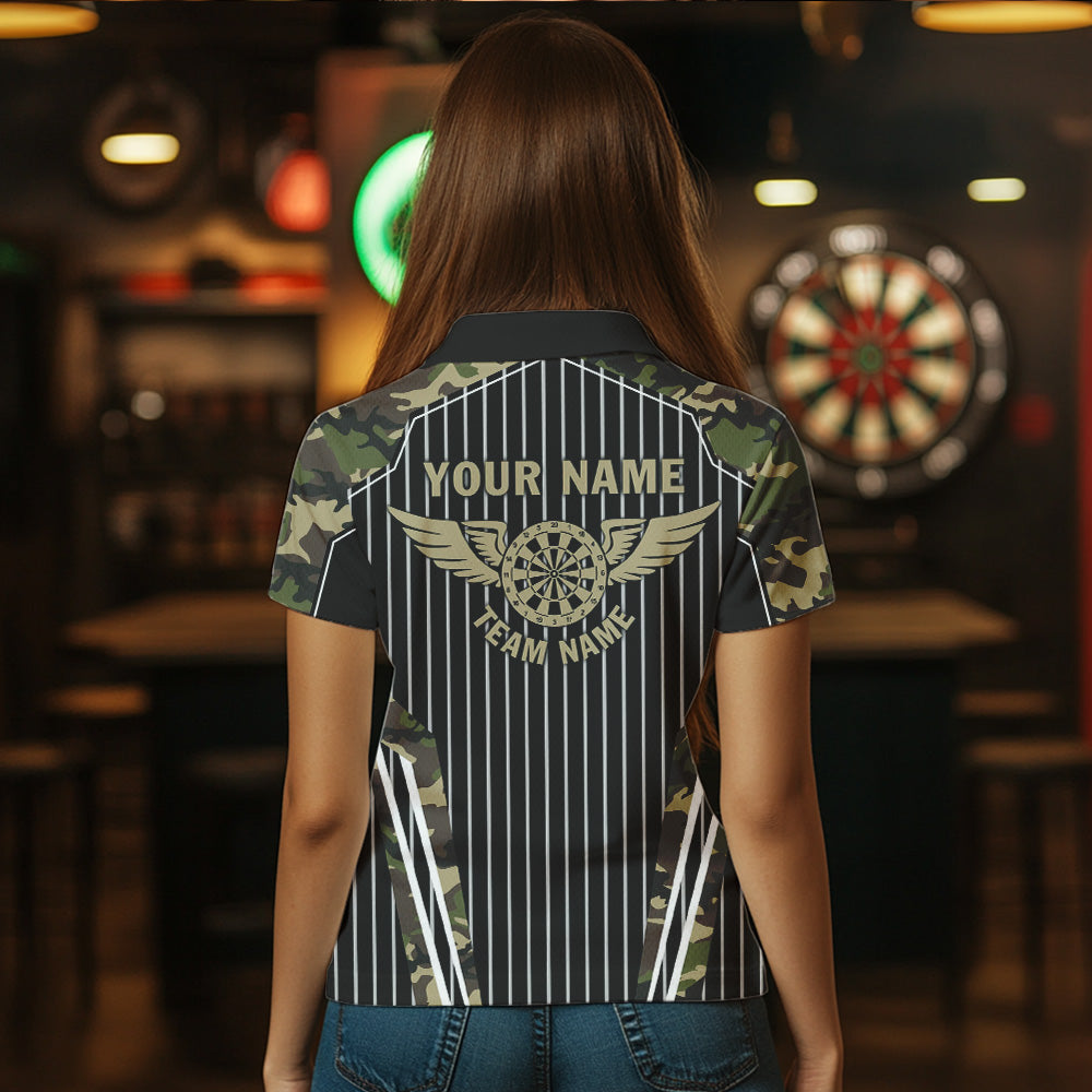 Green Camo Dartboard Pulse Heartbeat Custom Men Dart, Funny Wings Cool Dart Team