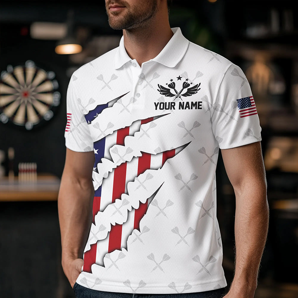 Personalized American Flag Darts Pattern and Quarter-Zip, Patriotic Darts