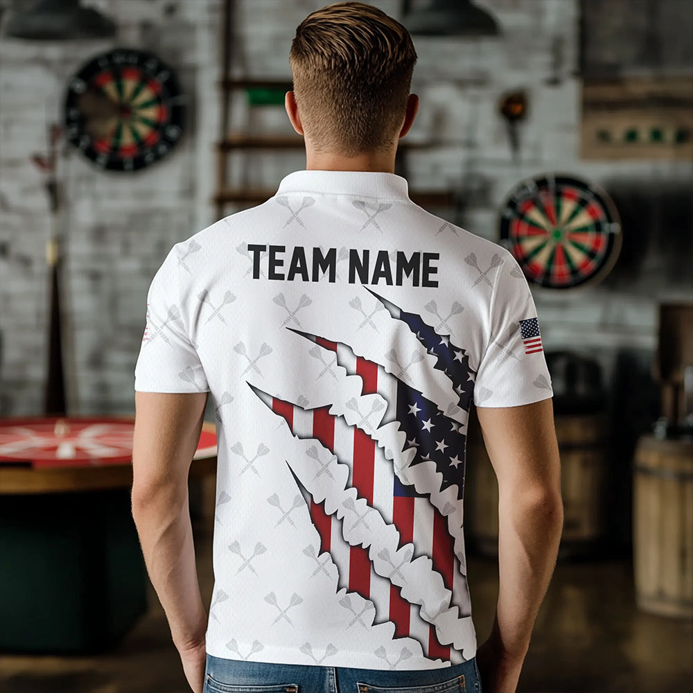 Personalized American Flag Darts Pattern and Quarter-Zip, Patriotic Darts